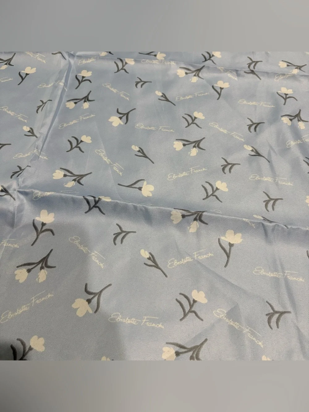 Elisabetta Franchi floral print elegant scarf square size 90x90 satin twill